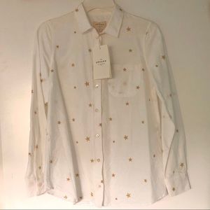 Sezane Tomboy Shirt with Embroidered Stars
